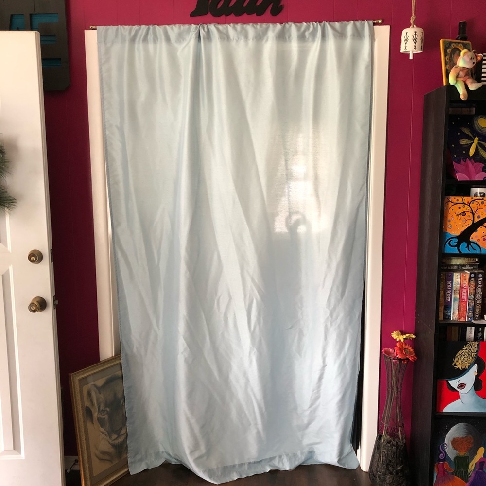 Single Light Blue Curtain Panel